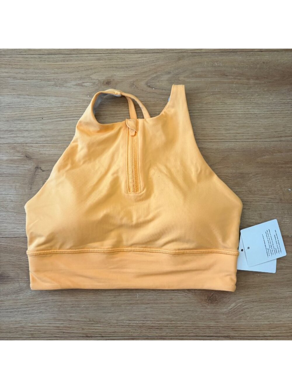 Lululemon Athletic Energy High Neck LL Bra Zip Mango Dream NWT Women’s Size 6